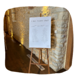 Wooden easel for wedding table plan or event styling provided by Prop Hire Bucks available in Buckinghamshire, Bedfordshire, Northamptonshire and Oxfordshire.