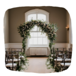 Aisle Backdrop with Faux Flowers & Candles for Wedding Ceremony and Decor