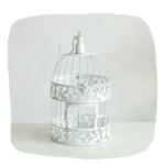 White Vintage Birdcage for Wedding Centrepiece and Decor